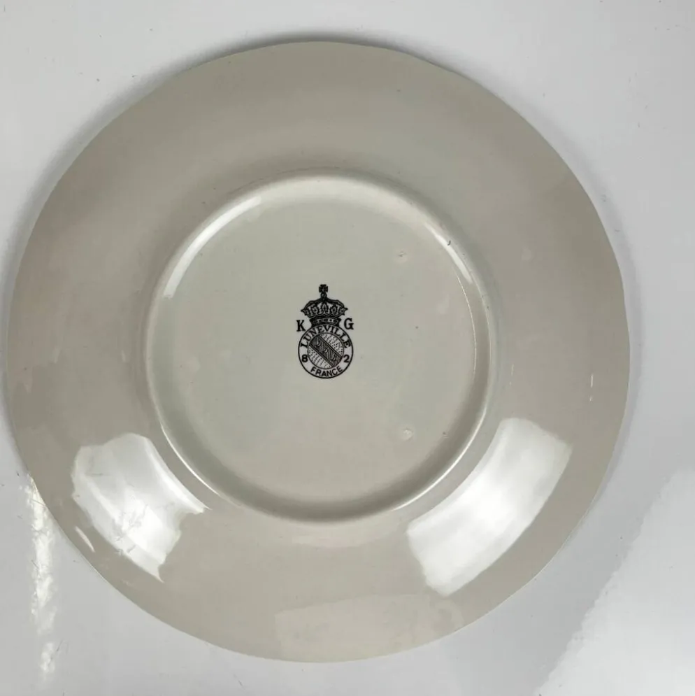 Lot de 5 grandes tasses avec soucoupes, modèle Réverbère par KG Lunéville