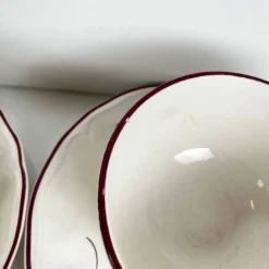 Lot de 5 grandes tasses avec soucoupes, modèle Réverbère par KG Lunéville