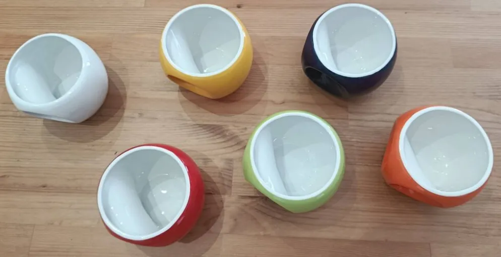 Lot de 6 grands mugs Pradel France – design rétro pop / Space Age – mu