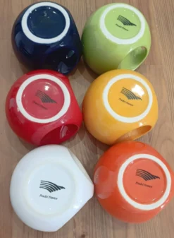 Lot de 6 grands mugs Pradel France – design rétro pop / Space Age – mu