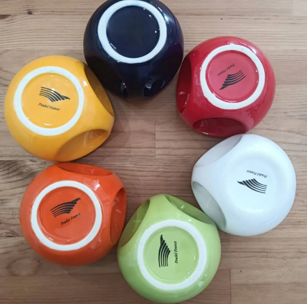 Lot de 6 grands mugs Pradel France – design rétro pop / Space Age – mu