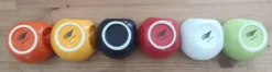 Lot de 6 grands mugs Pradel France – design rétro pop / Space Age – mu