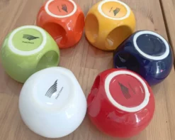 Lot de 6 grands mugs Pradel France – design rétro pop / Space Age – mu