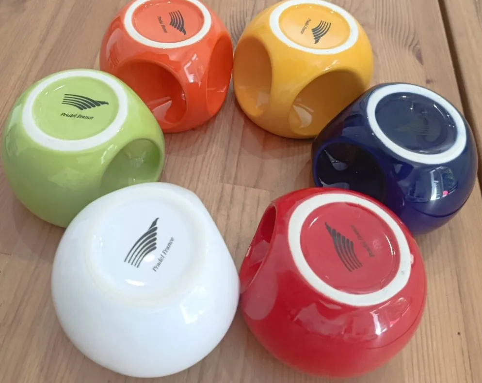 Lot de 6 grands mugs Pradel France – design rétro pop / Space Age – mu