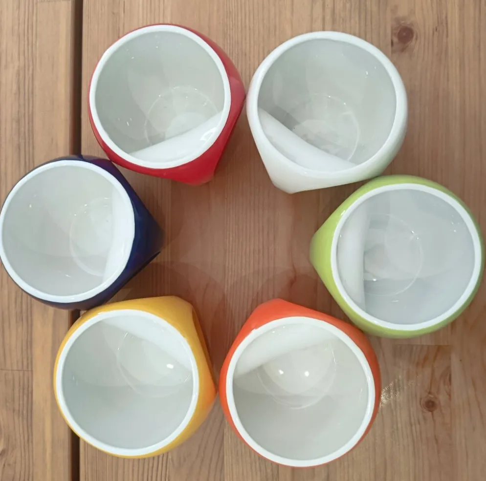 Lot de 6 grands mugs Pradel France – design rétro pop / Space Age – mu