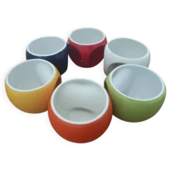 Lot de 6 grands mugs Pradel France – design rétro pop / Space Age – mu