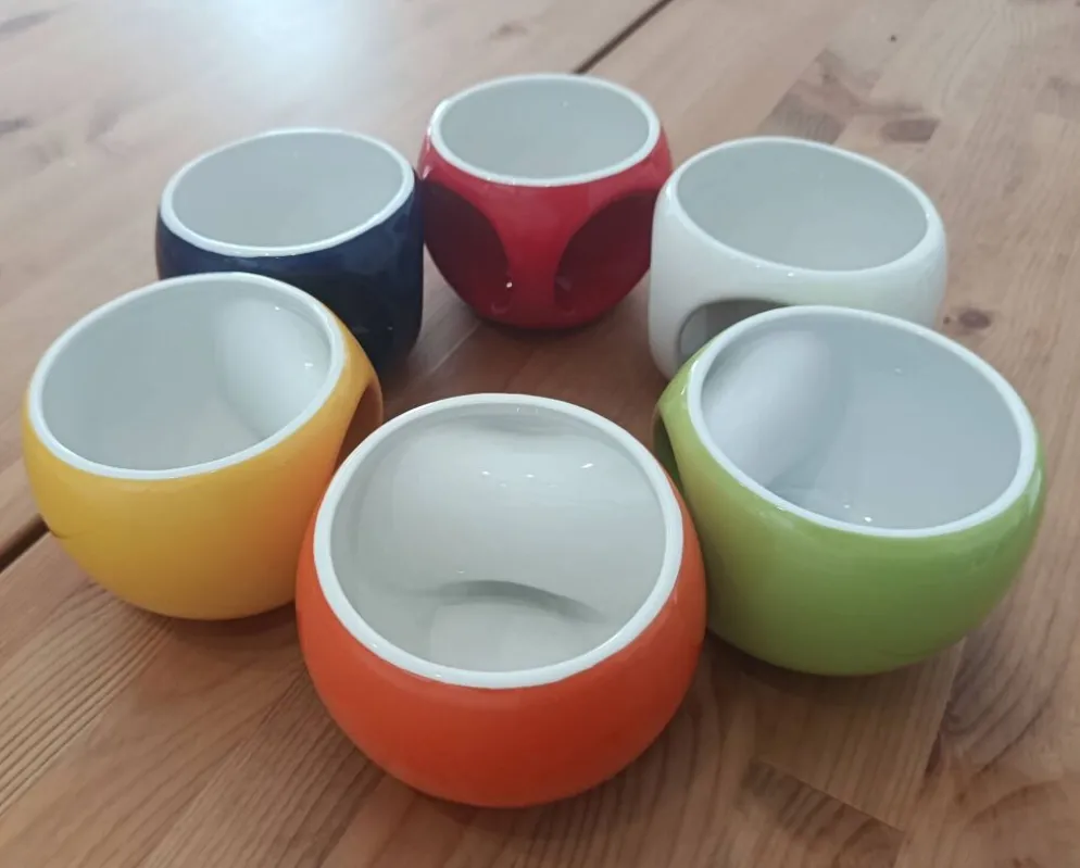 Lot de 6 grands mugs Pradel France – design rétro pop / Space Age – mu