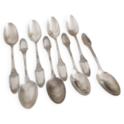 Lot de 8 grosses cuillères argenté Boulenger style Antique