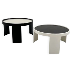 Lot de 2 large tables gigognes réversibles par G. Frattini pour Cassina, 70