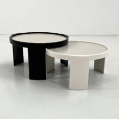 Lot de 2 large tables gigognes réversibles par G. Frattini pour Cassina, 70