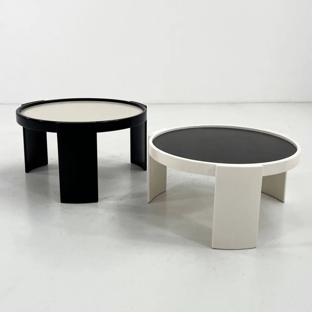 Lot de 2 large tables gigognes réversibles par G. Frattini pour Cassina, 70