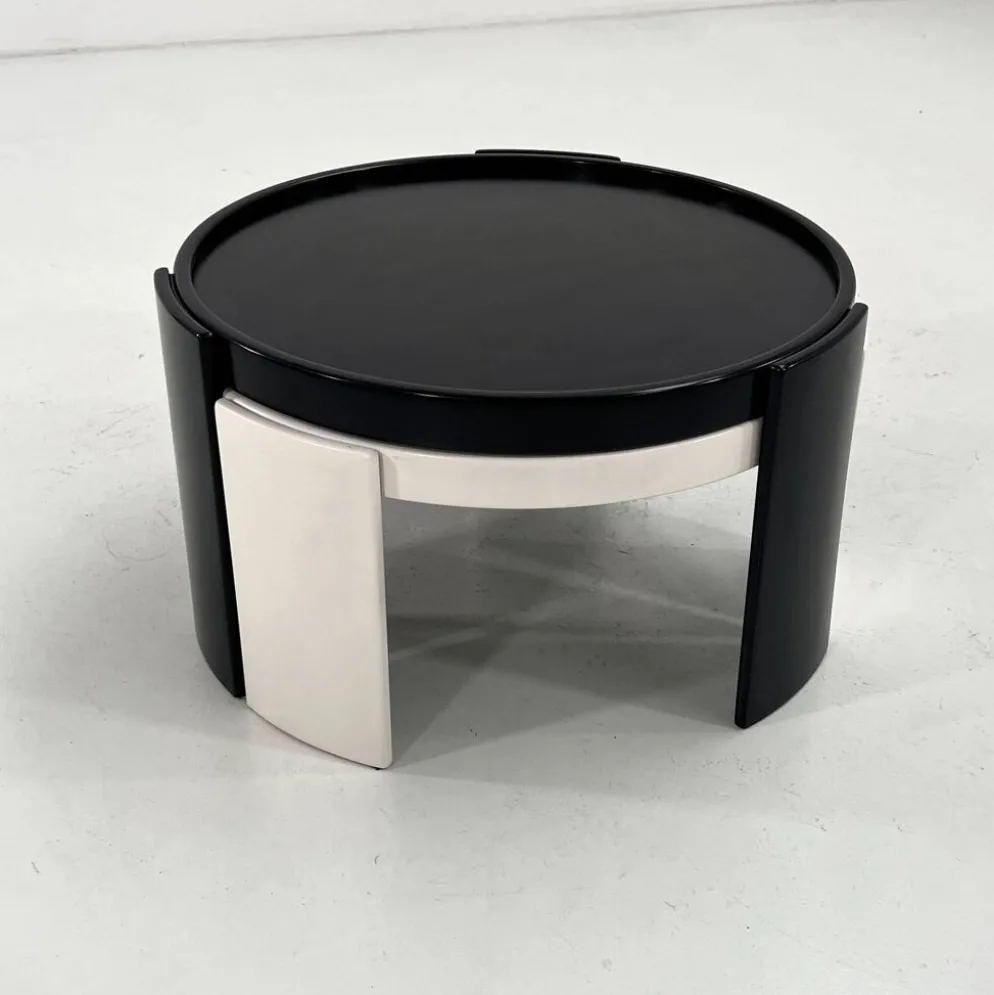 Lot de 2 large tables gigognes réversibles par G. Frattini pour Cassina, 70