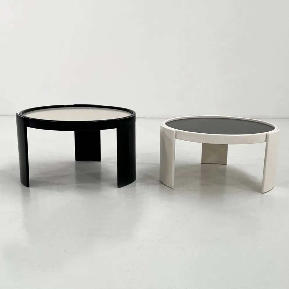 Lot de 2 large tables gigognes réversibles par G. Frattini pour Cassina, 70