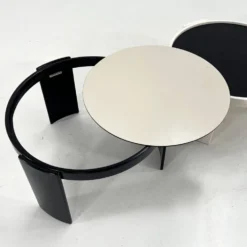 Lot de 2 large tables gigognes réversibles par G. Frattini pour Cassina, 70