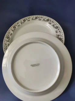 Lot de Lot de 6 assiettes plates et 4 assiettes dessert,en porcelaine