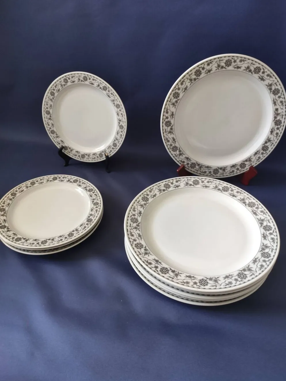 Lot de Lot de 6 assiettes plates et 4 assiettes dessert,en porcelaine