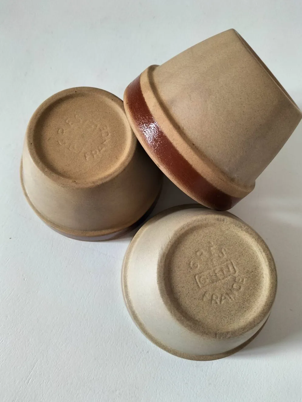 Lot de 3 mini jarres vintage en grès – Gien