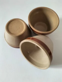 Lot de 3 mini jarres vintage en grès – Gien