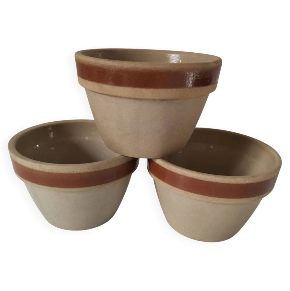 Lot de 3 mini jarres vintage en grès – Gien