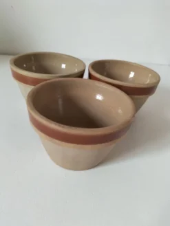 Lot de 3 mini jarres vintage en grès – Gien