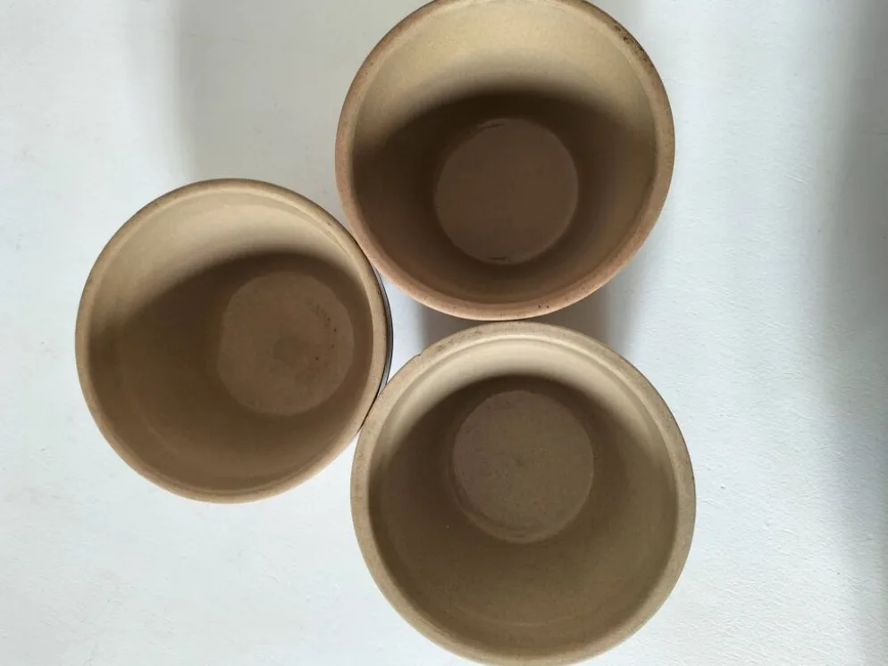 Lot de 3 mini jarres vintage en grès – Gien