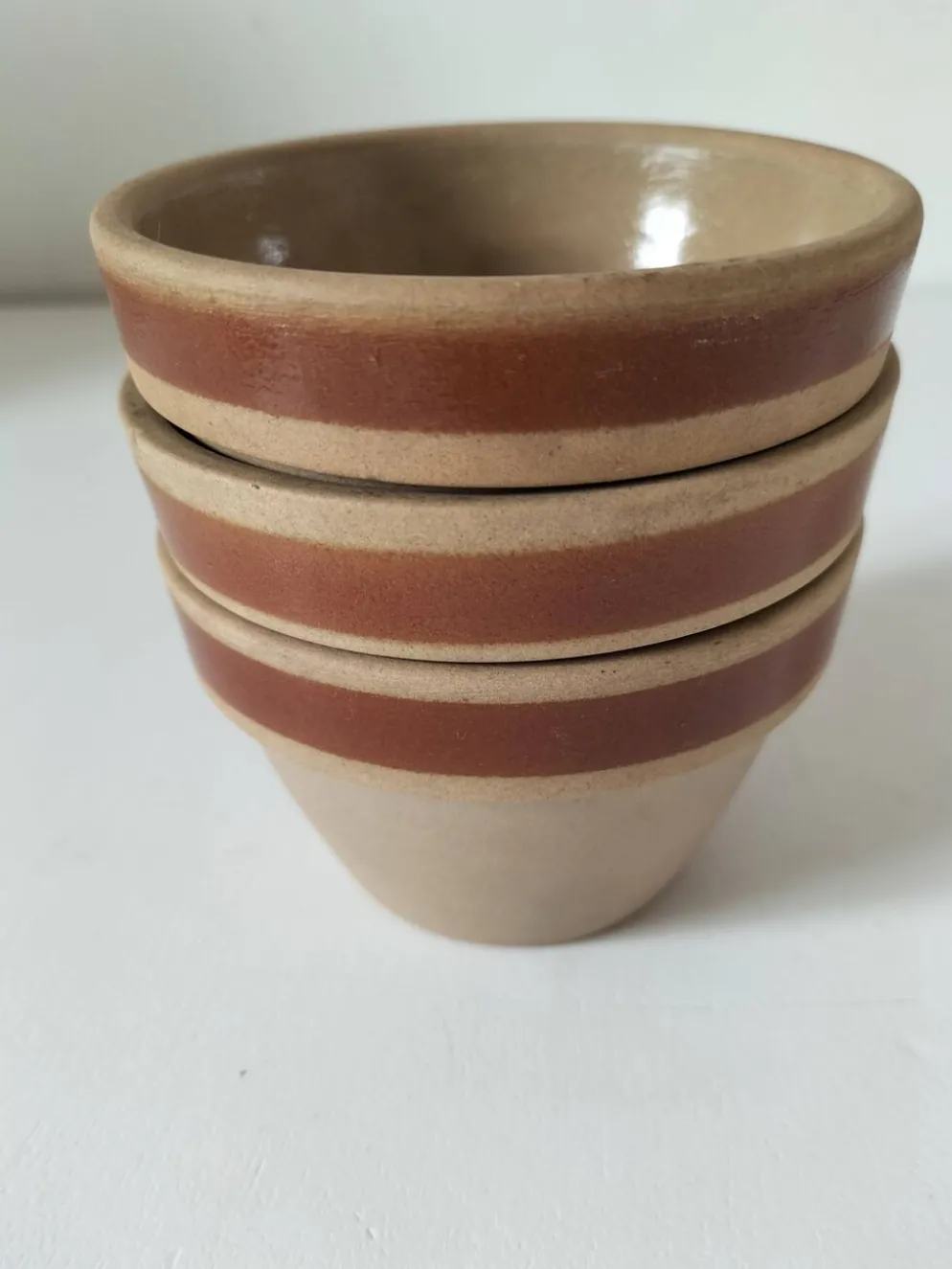 Lot de 3 mini jarres vintage en grès – Gien
