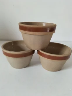 Lot de 3 mini jarres vintage en grès – Gien