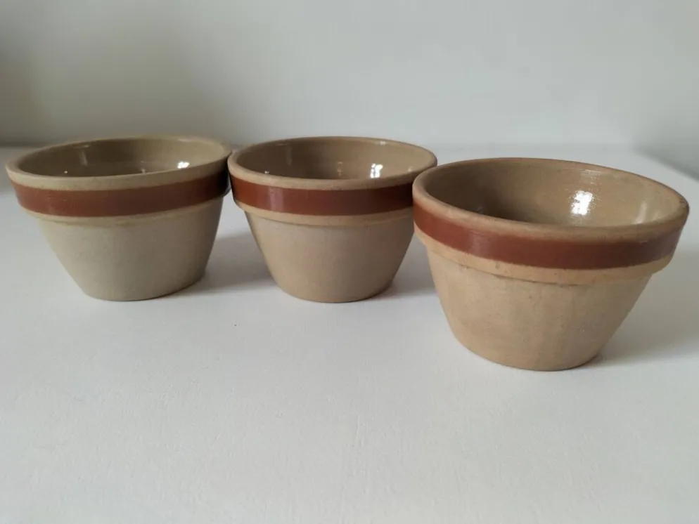 Lot de 3 mini jarres vintage en grès – Gien