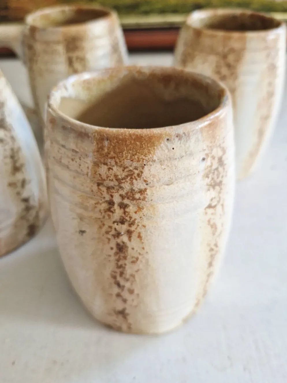 Lot de 5 mugs ou chopes vintage en grés de rambervillers signés alphonse cytere