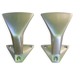 lot de 2 patères anciennes design style art déco en Aluminium