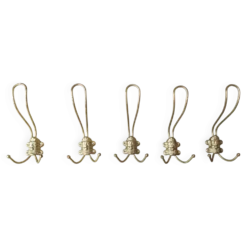 lot de 5 patères anciennes en metal dorè a tetes d homme