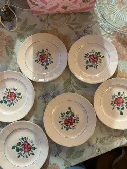 Lot de 6 petites assiettes à dessert Digoin Sarreguemines 9177
