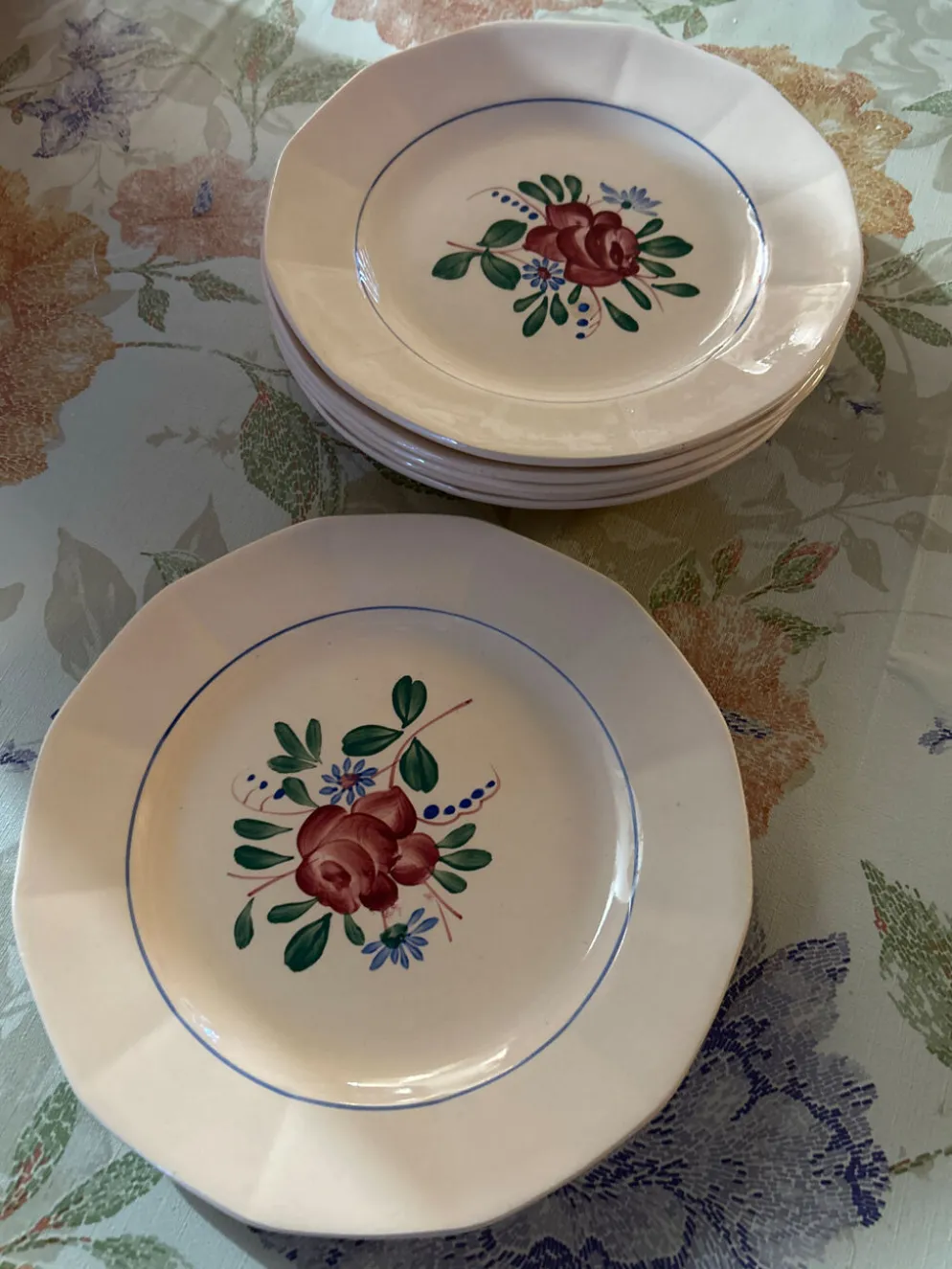 Lot de 6 petites assiettes à dessert Digoin Sarreguemines 9177