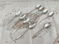 Lot de 9 petites cuillères anciennes en argent Compagnie aérienne PANAM