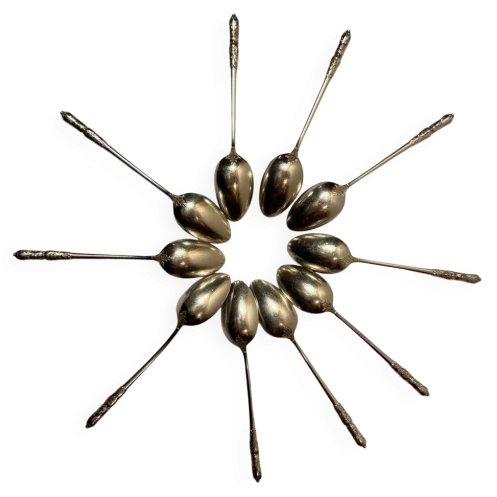 Lot de 10 petites cuillères Boulenger en métal argenté