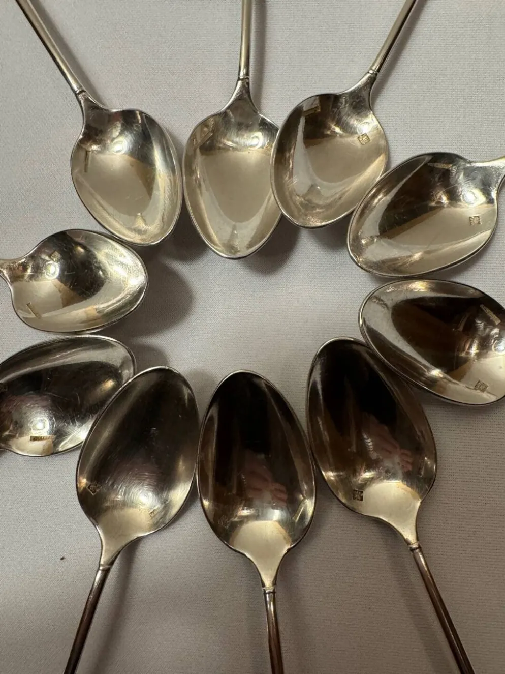 Lot de 10 petites cuillères Boulenger en métal argenté