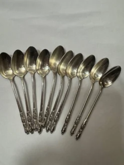 Lot de 10 petites cuillères Boulenger en métal argenté