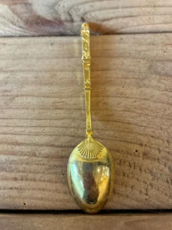 Lot de 5 petites cuillères moka/café dorées - Style Bambou Vintage