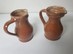 Lot de 3 Pichets / pots à lait en céramique Signé Daniel Auger (Puisaye)
