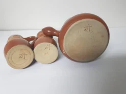 Lot de 3 Pichets / pots à lait en céramique Signé Daniel Auger (Puisaye)