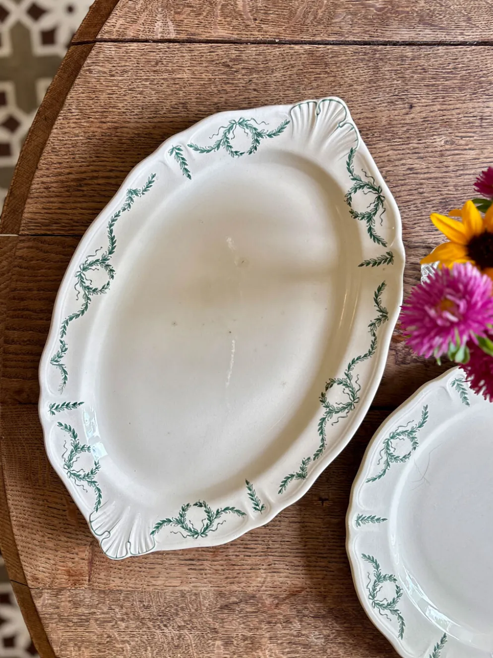 Lot de 2 plats ancien en terre de fer - Villey de Longchamp