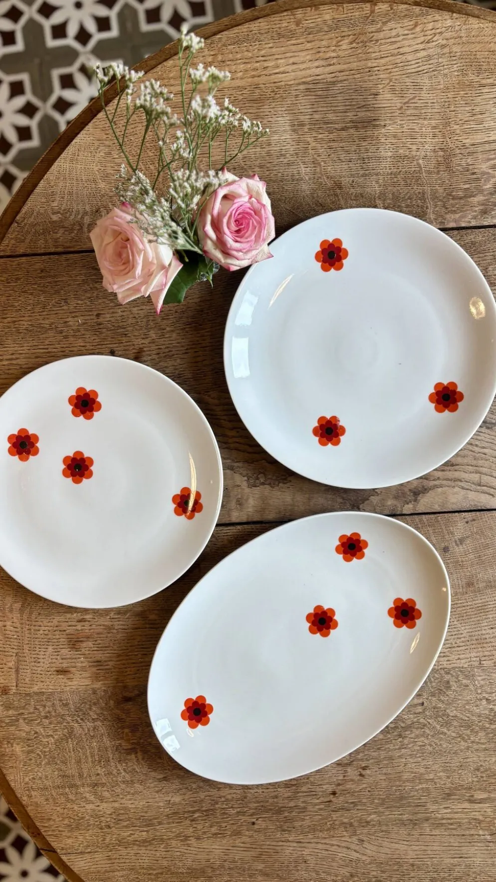 Lot de 3 plats de service vintages Scherzer Bavaria