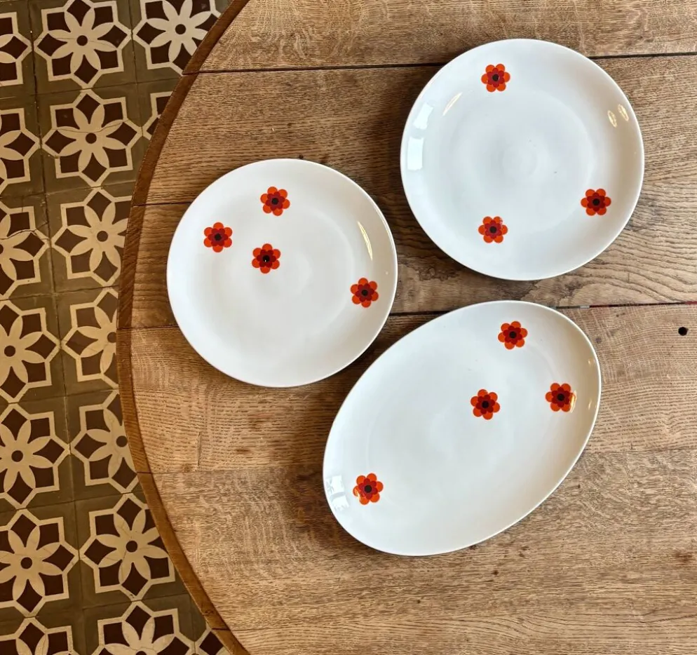 Lot de 3 plats de service vintages Scherzer Bavaria