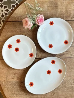 Lot de 3 plats de service vintages Scherzer Bavaria