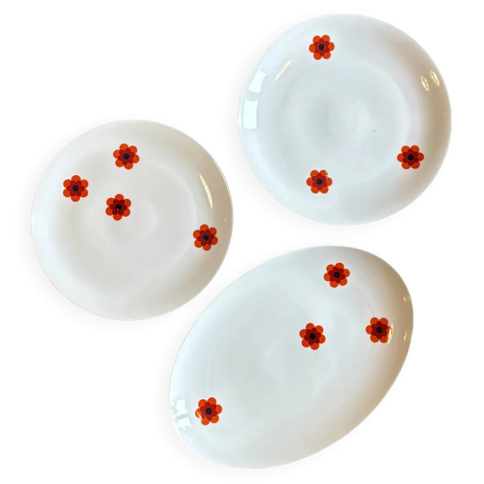 Lot de 3 plats de service vintages Scherzer Bavaria