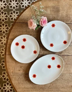 Lot de 3 plats de service vintages Scherzer Bavaria