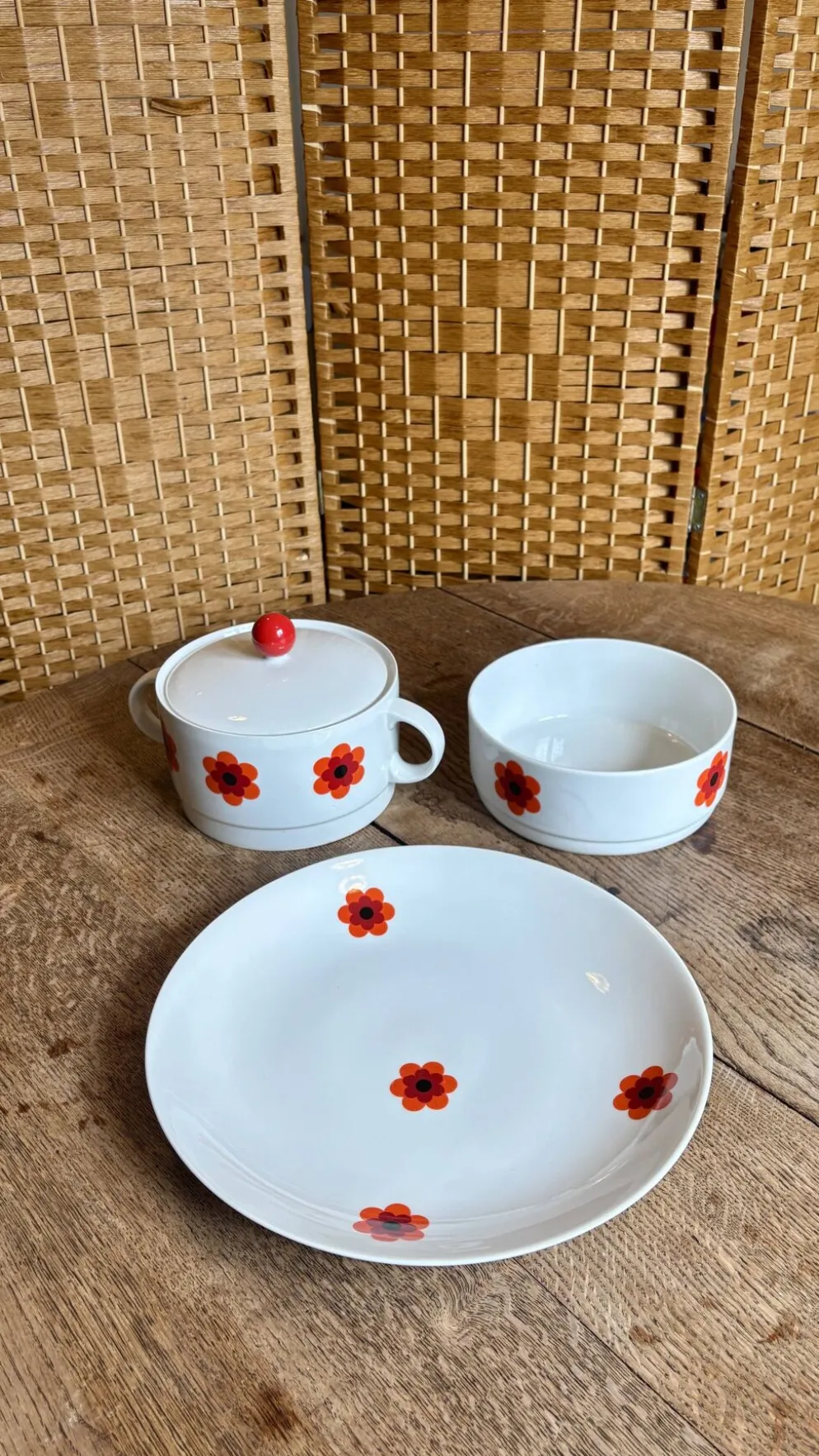 Lot de 3 plats de service vintages Scherzer Bavaria