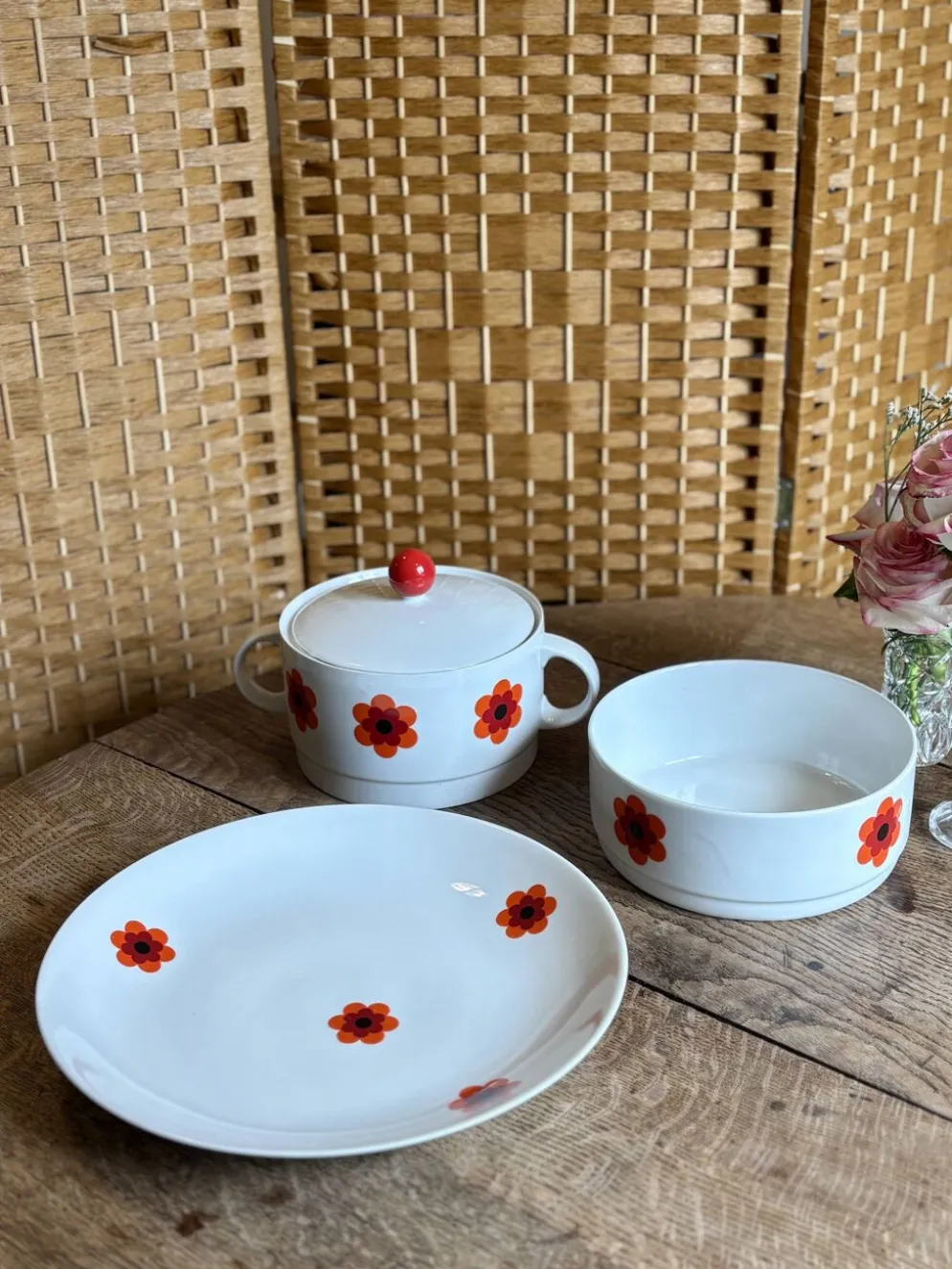 Lot de 3 plats de service vintages Scherzer Bavaria
