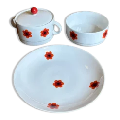 Lot de 3 plats de service vintages Scherzer Bavaria