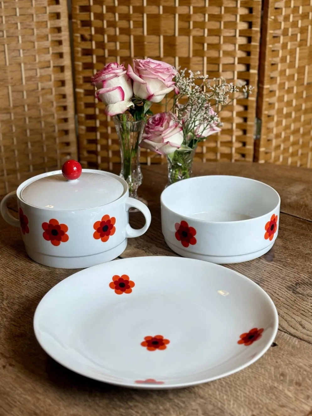 Lot de 3 plats de service vintages Scherzer Bavaria